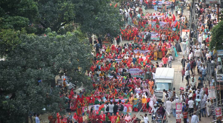 গণঅভ্যুত্থানের বর্ষপূর্তিতে বিএনপির বিজয় র‌্যালিতে জনতার ঢল